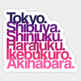 Tokyo Districts (purple) Sticker